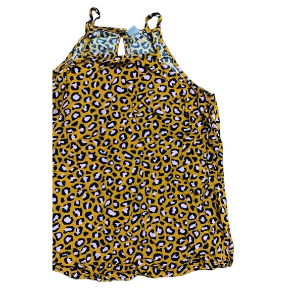 OLD NAVY Cheetah Tank With Back Keyhole Detail Yellow/Orange Size Medium - Picture 5 of 10